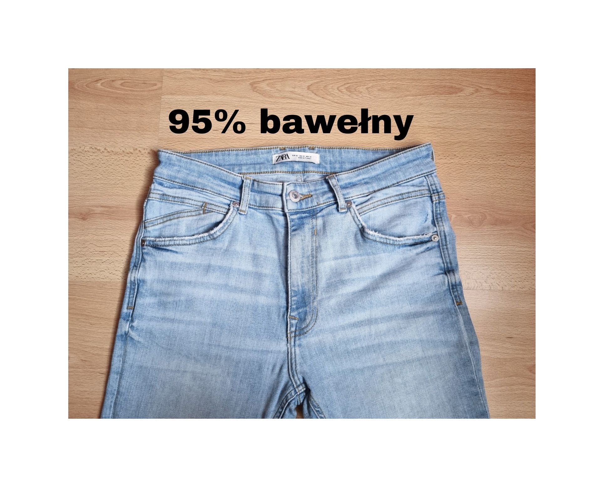 spodnie męskie jeansy Zara  95% bawełny
