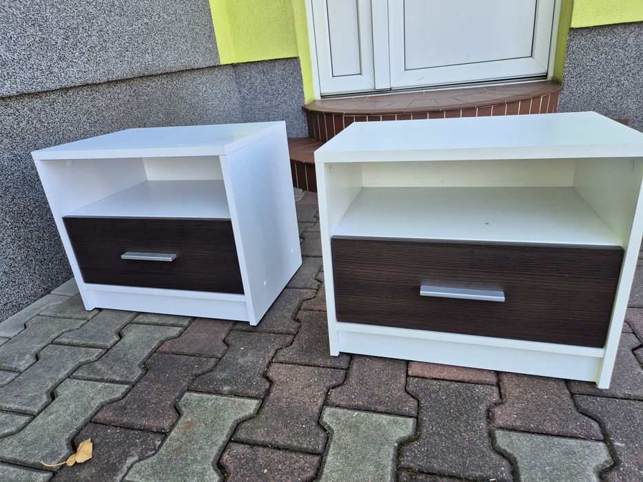 Szafka nocna nakastlik biały venge 2szt blac red white nepo plus