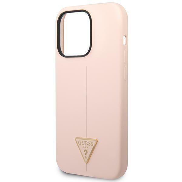 Etui Guess Silicone Triangle do iPhone 14 Pro Max różowe