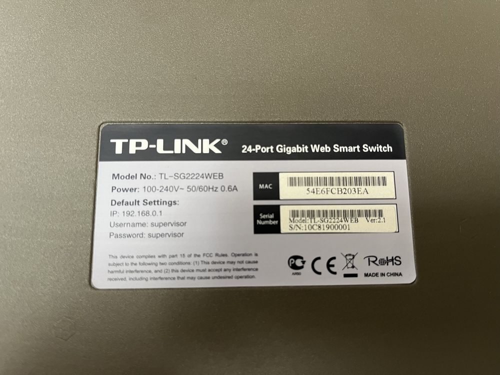 Коммутатор TP-LINK TL-SG2224WEB