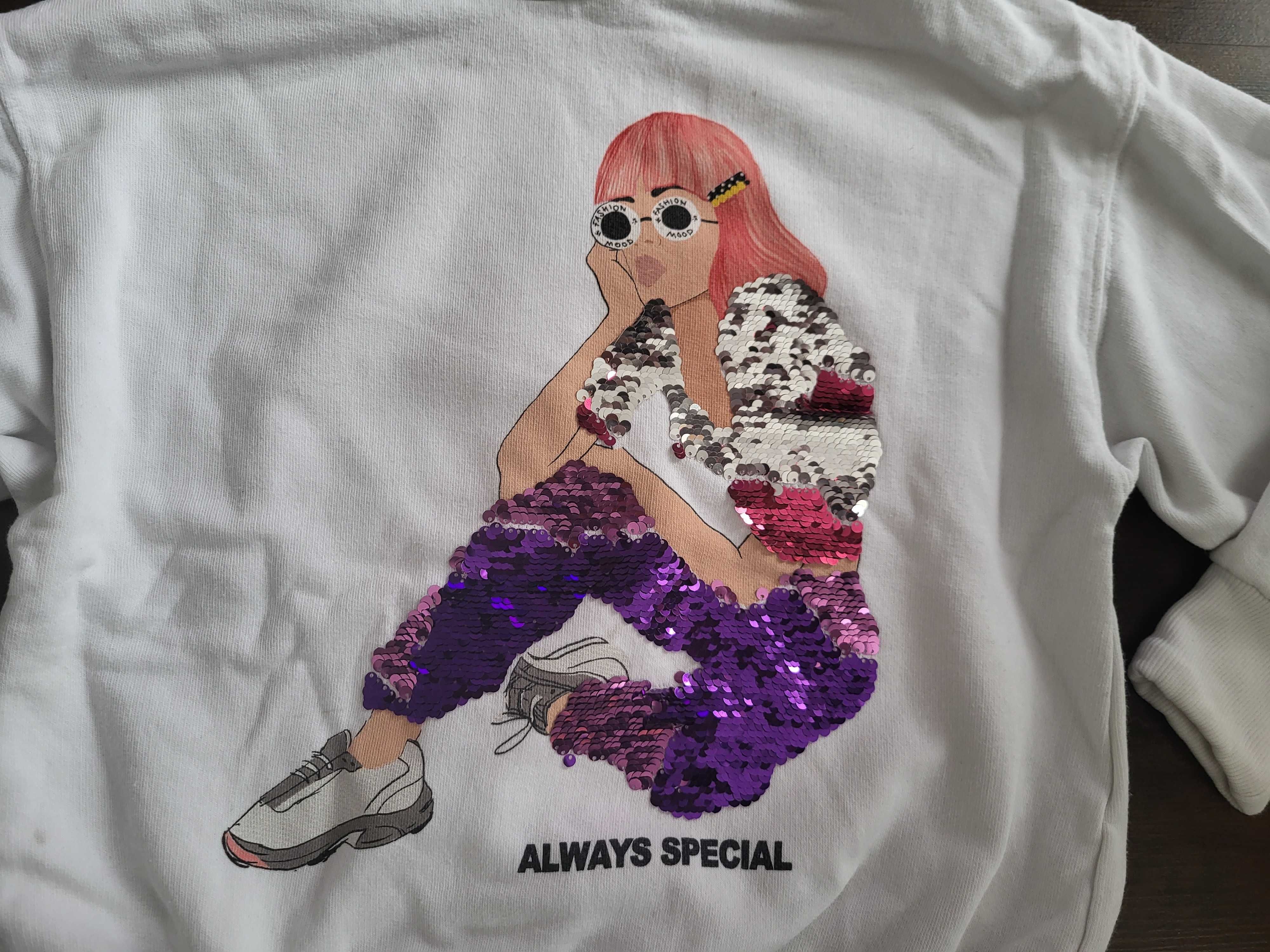Prześliczna bluza zara r. 140 z cekinami stan super