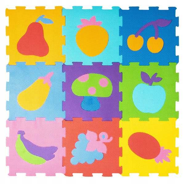 Smily Play Mata piankowa puzzle układanka - kolorowe owoce