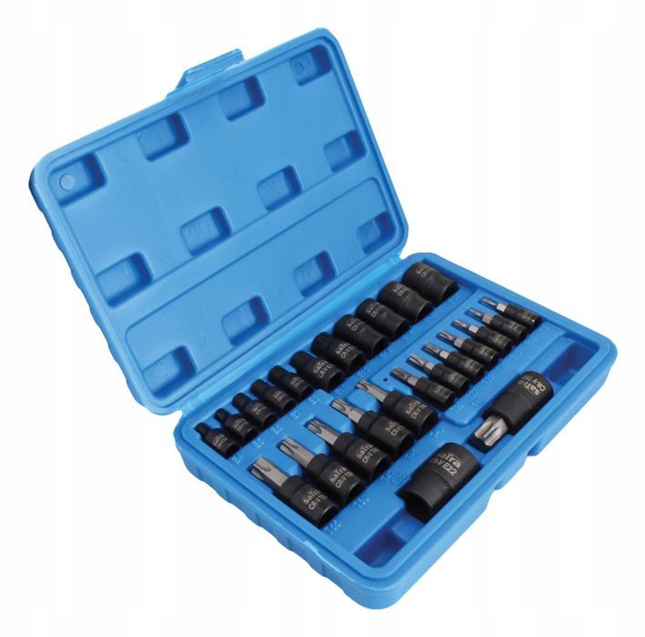 Klucze Nasadowe/ Trzpieniowe Torx/E 1/4″+3/8″+1/2″ - 25 Elem S-H2548T