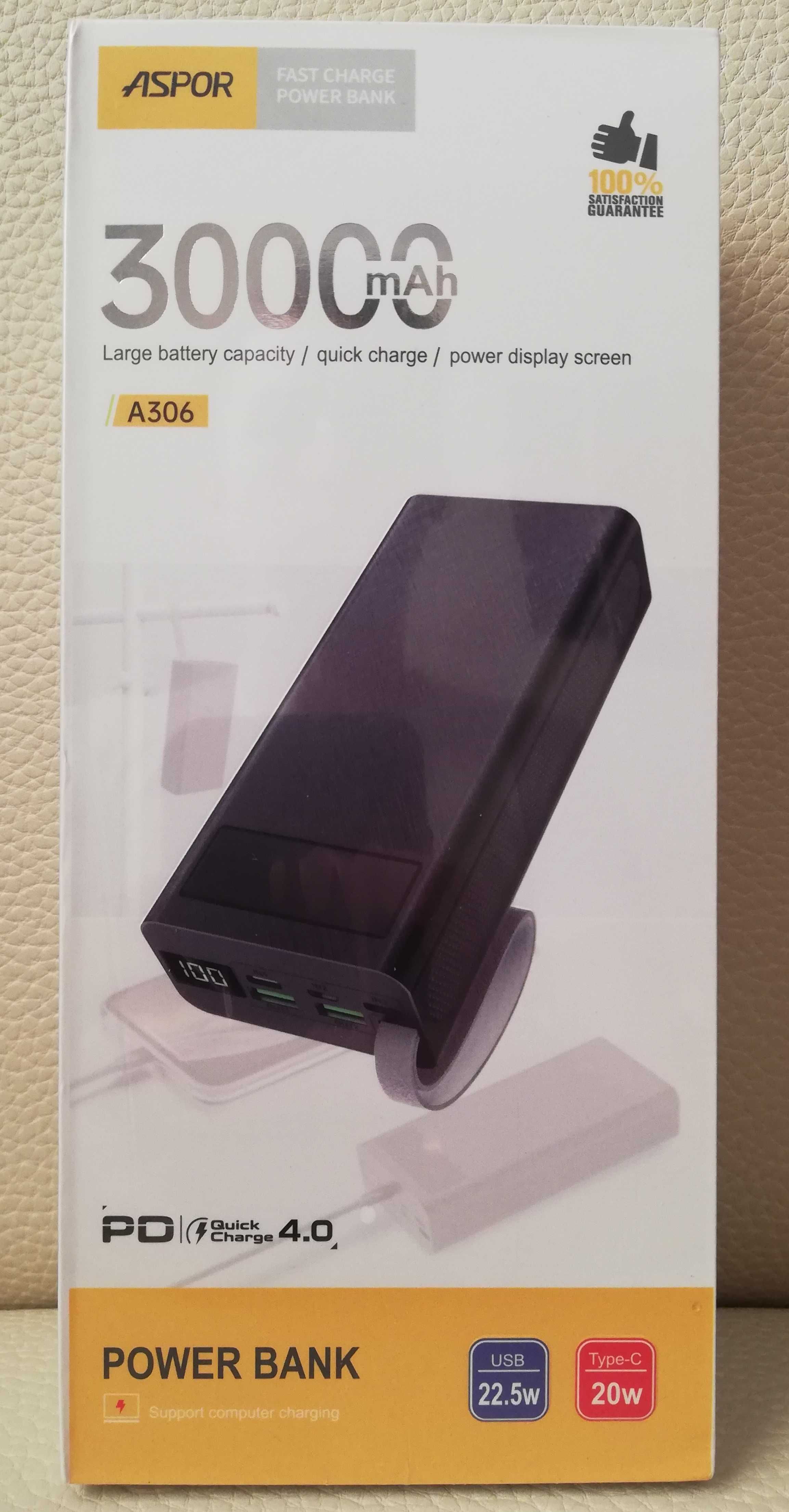 Power Bank Aspor A306 Fast Charge 30 000 mAh