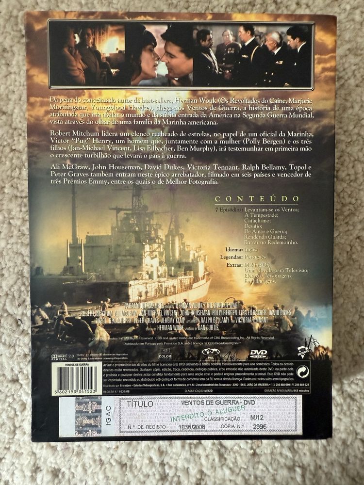 DVD Ventos de Guerra com Robert Mitchum