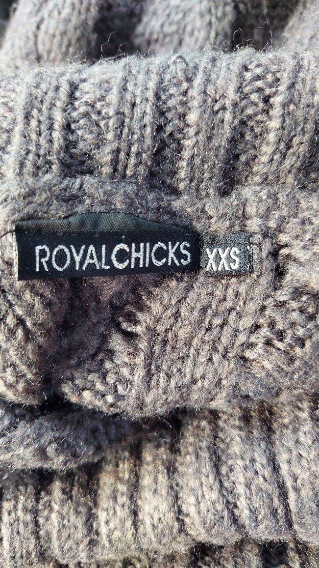 Tunika z golfem szara gruba damska rozmiar XXS firma ROYAL CHICSK