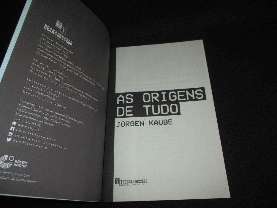Livro As Origens de Tudo Jürgen Kaube