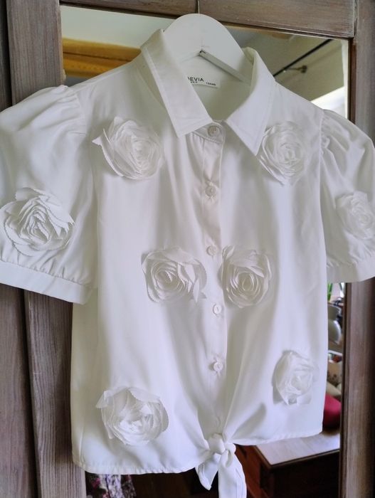 Bluzka biała wizytowa dziewczęca 12 lat