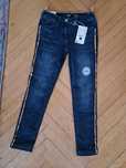 Nowe termo jeansy skinny 140