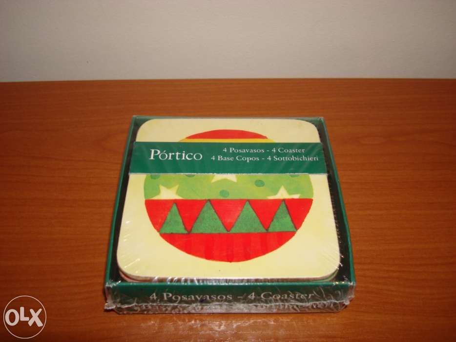 4 Bases para copos com motivos de Natal (novas)