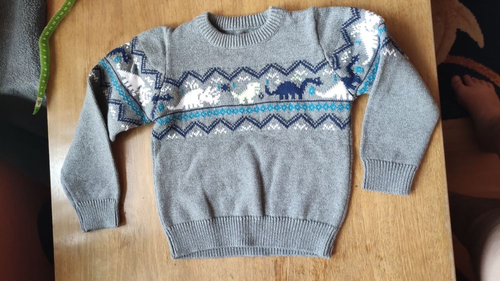 Nowy sweter Cool Club szary w dinozaury