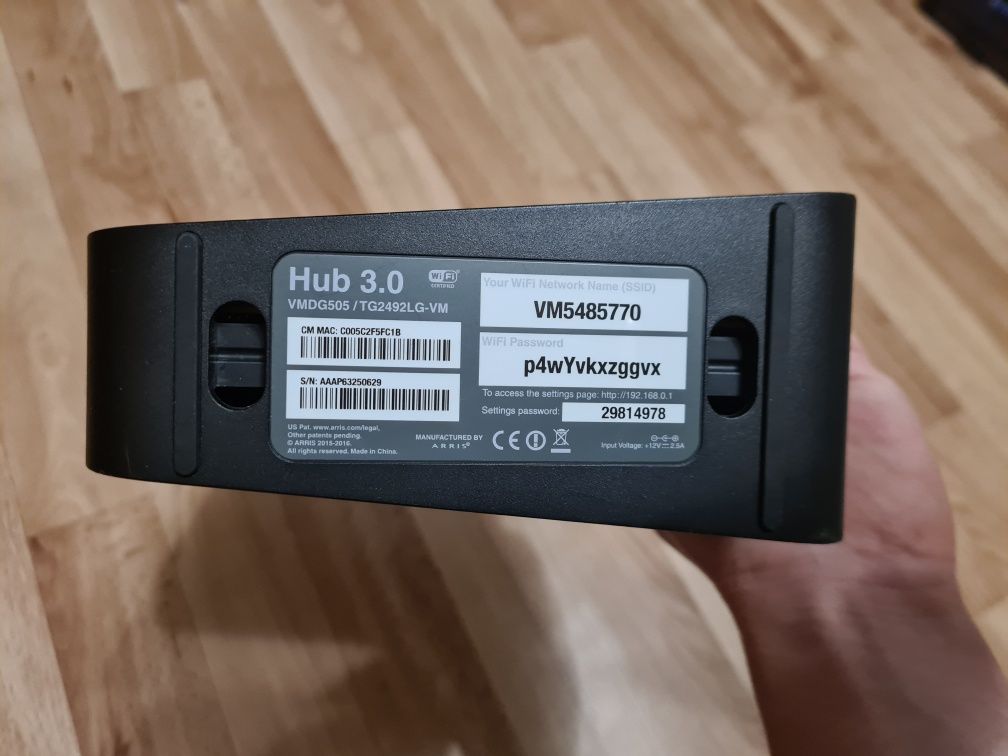 Маршрутизатор Роутер Virgin Media HUB 3.0 без Комплекта