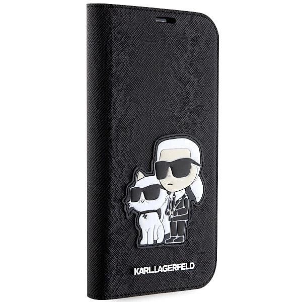 Etui Karl Lagerfeld Saffiano Karl&Choupette na iPhone 14 Pro - czarne