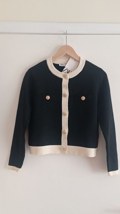 Stylowy kardigan ze złotymi guzikami rozm S Zara