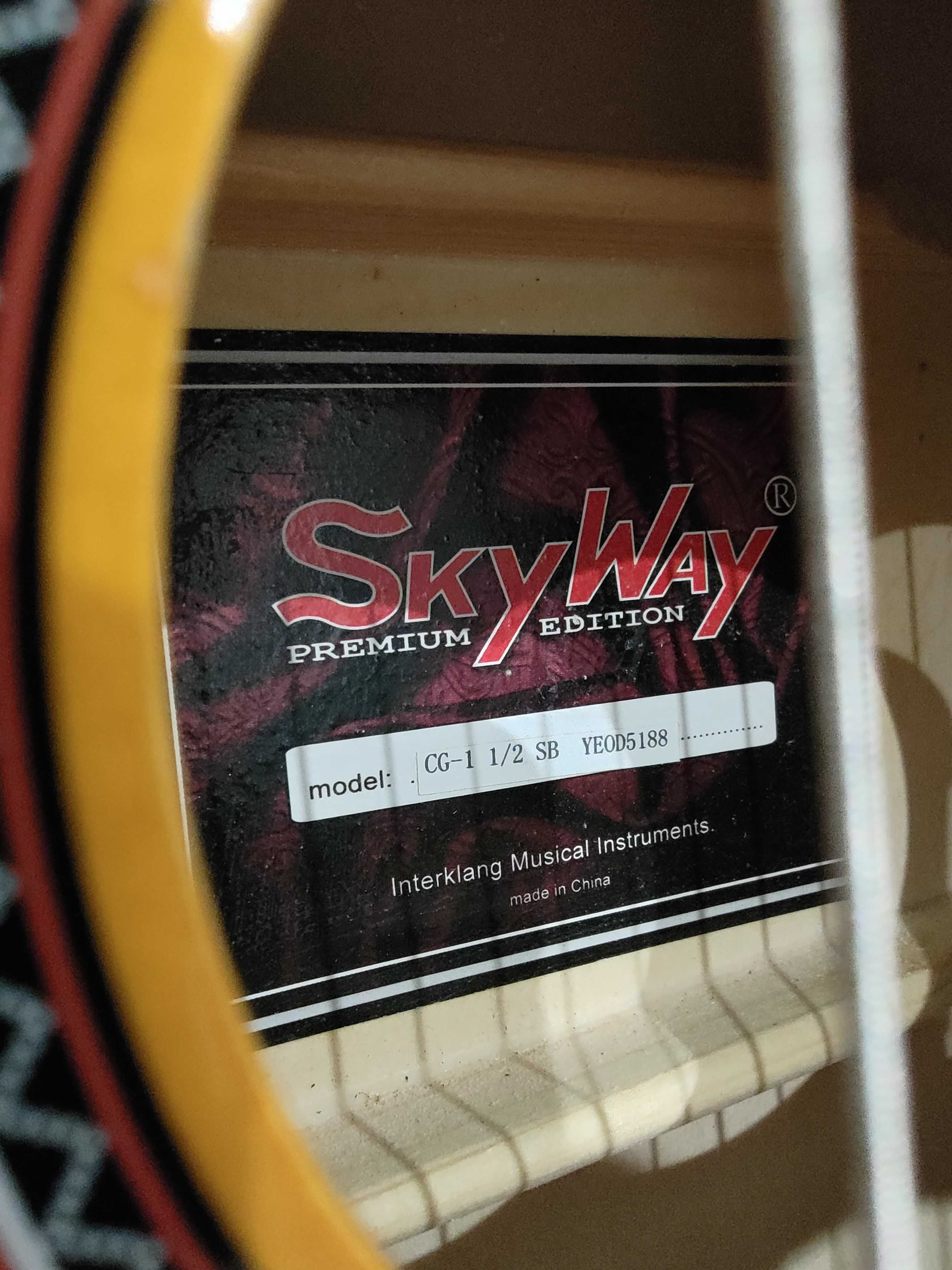 Gitara klasyczna SkyWay CG-1 1/2 SB + pokrowiec, podnóżek, pasek,tuner