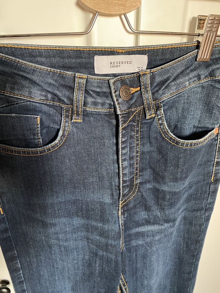 NOWE spodnie jeansy Reserved wysoki stan slim rozm 34 XS