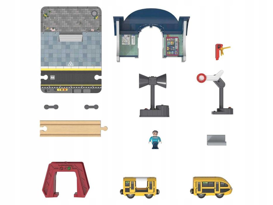 Drewniana kolejka Tory Stacja Kolejowa Dworzec Playtive