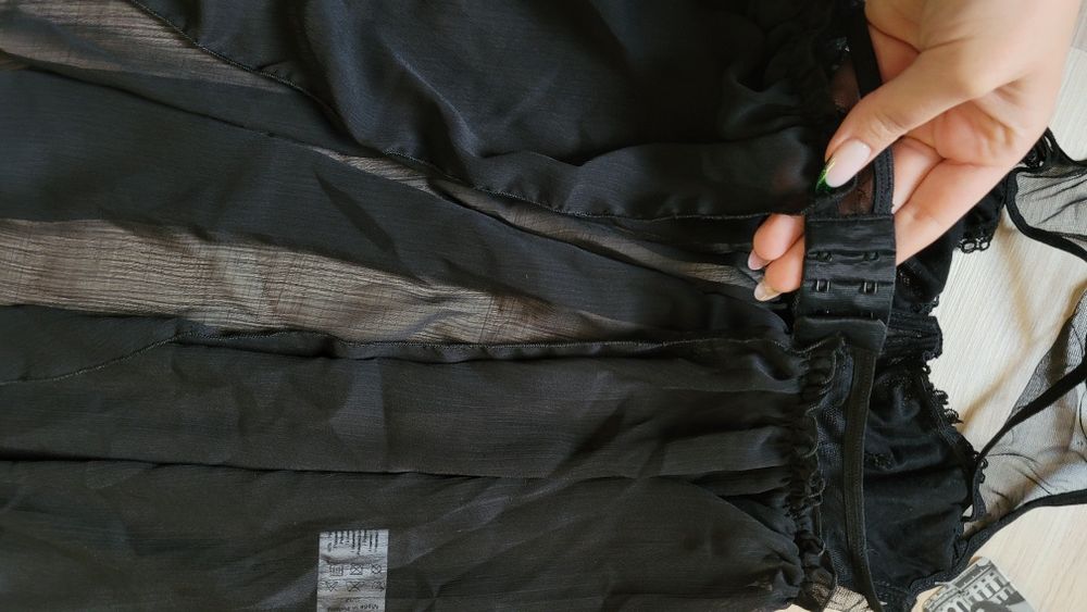 Koszulka nocna Anais czarna s/m damska