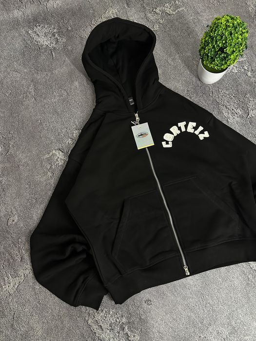 Зіп Худі Corteiz hoodie black чорне зип худи кортез