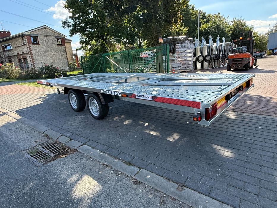 Laweta płaska platforma 4.5m koła195r13c  najazdy alu dostawa MOTOMUS  Laweta płaska platforma 4.5m koła195r13c  najazdy alu dostawa MOTOMUS