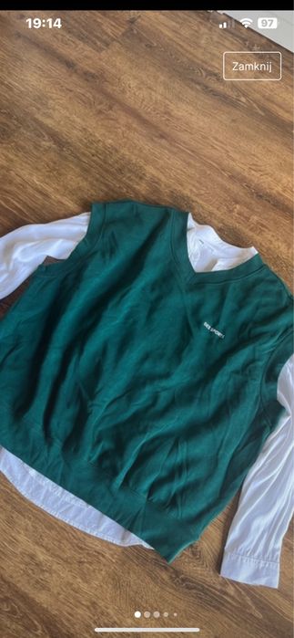 Zielona świateczna kamizelka XL-2XL lekko ocieplana