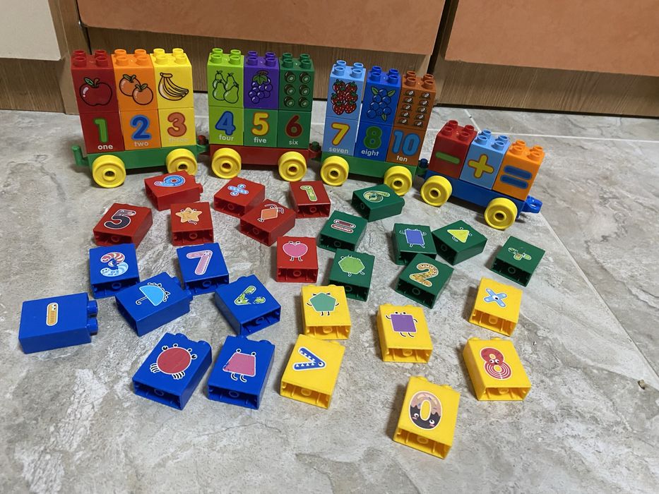 Конструктор цифры буквы паровоз считай и играй лего дупло