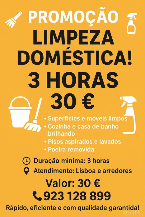 Limpeza doméstica,profundas,escritórios,escadas e casa de estudantes