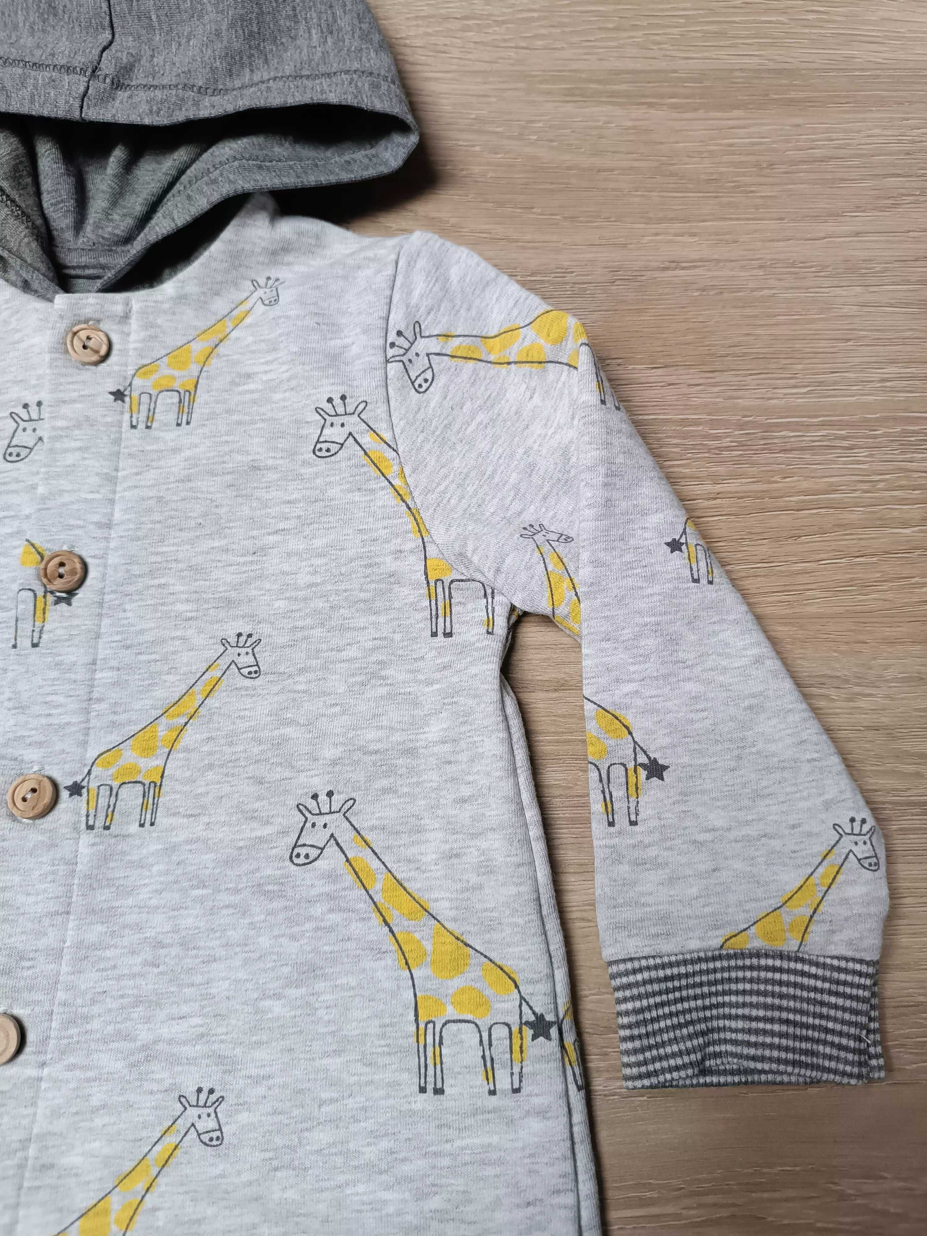 Rampers pajac z kapturem żyrafy 'Bellybutton' 68