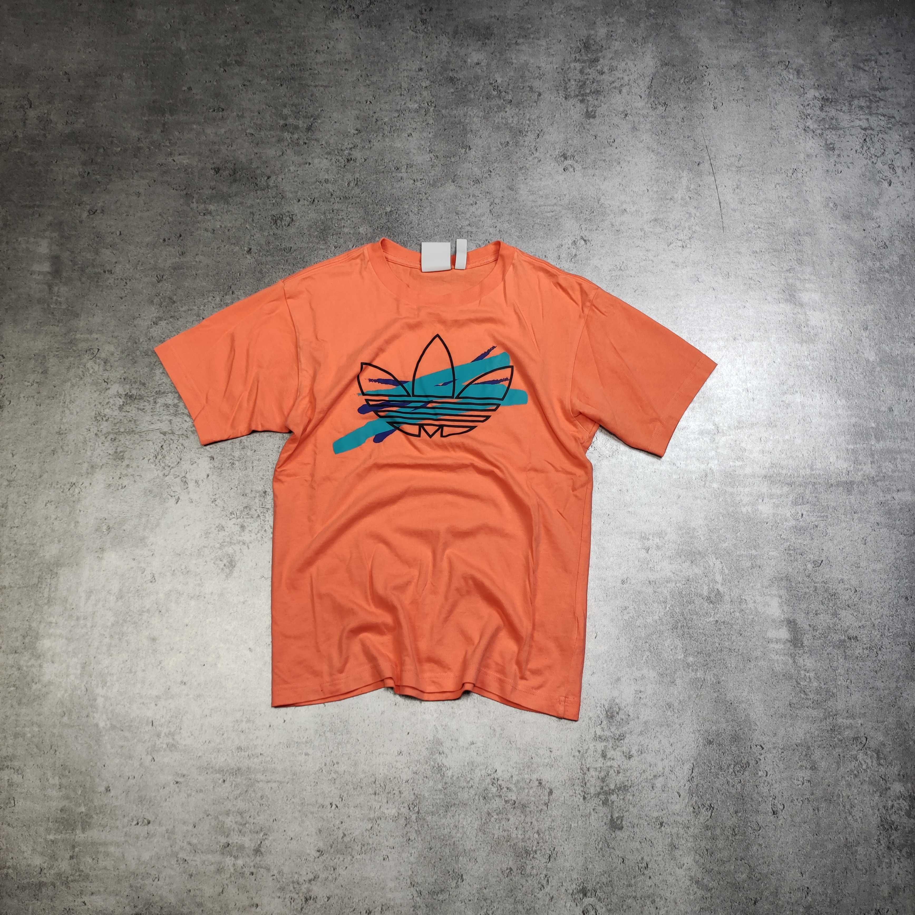 MĘSKA Koszulka PREMIUM Bawełna Adidas Originals Duże Logo Casual