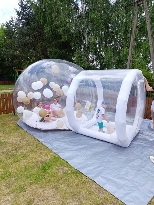 Wynajem dmuchana zjeżdżalnia Bubble House Miś XXL piana party ścianki