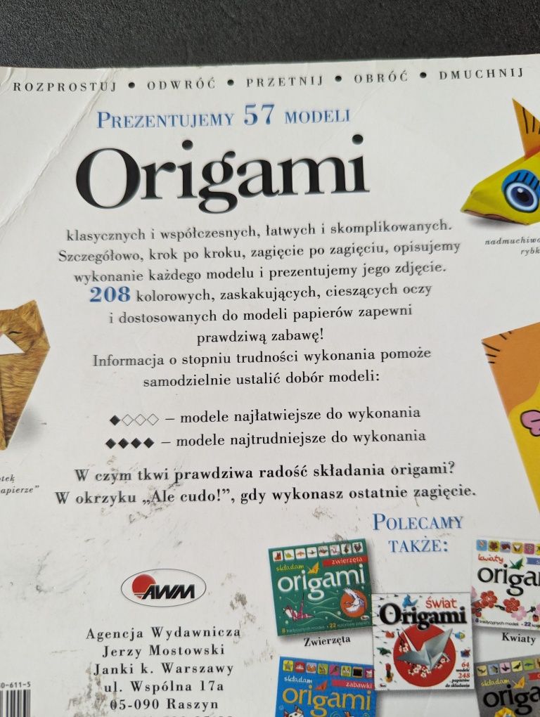 Książka Origami 57 modelu papiery do składania