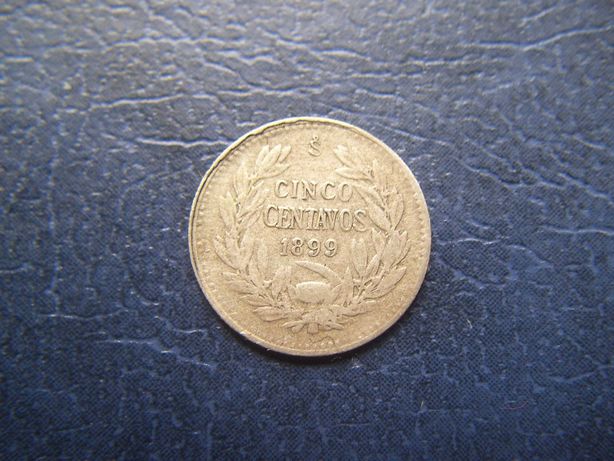 Stare monety 5 centavo 1899 Chile srebro