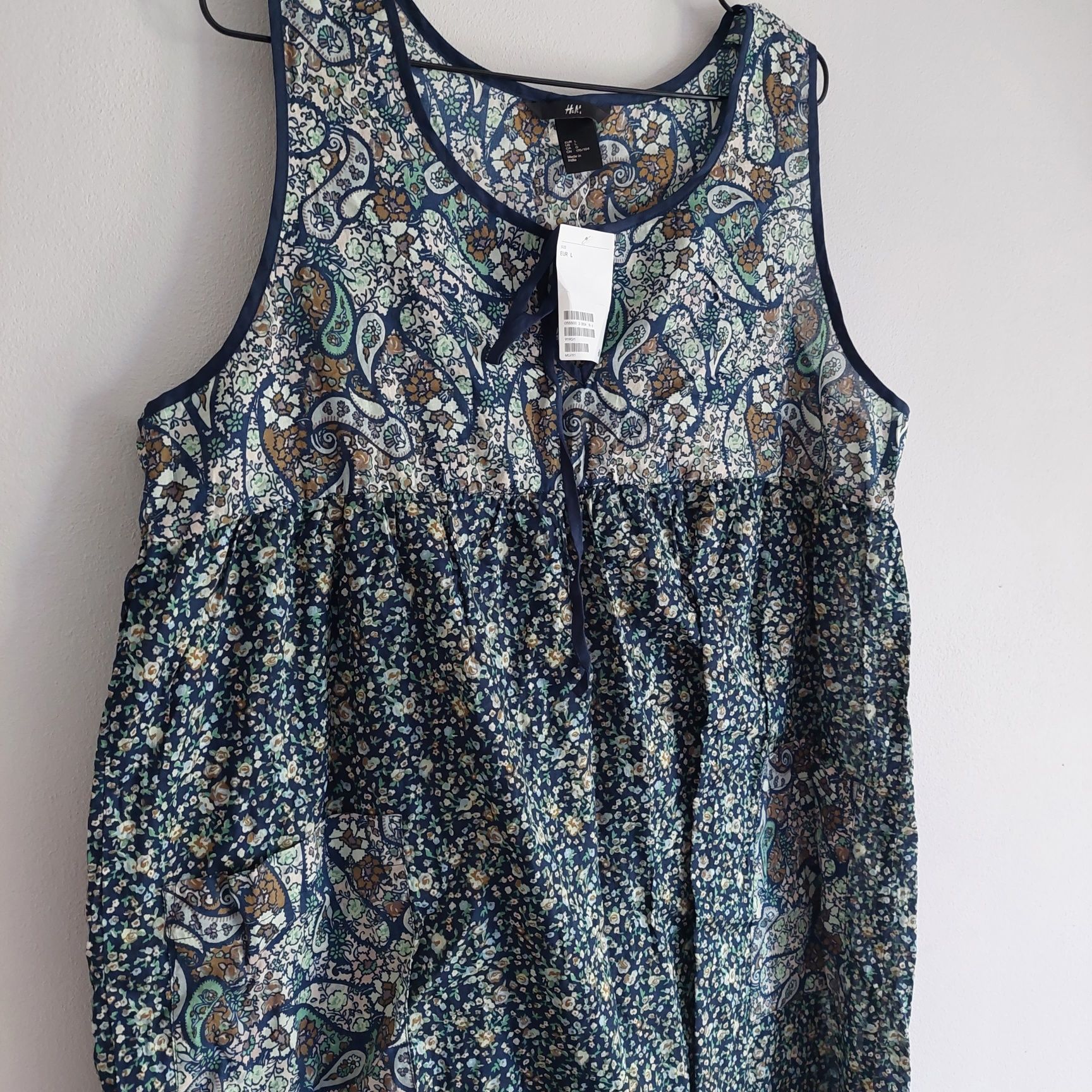 Nowa sukienka kwiaty bawełna print 42 44 H&M