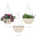 Relaxdays osłonka doniczka wisząca wiklinowa 30 cm
