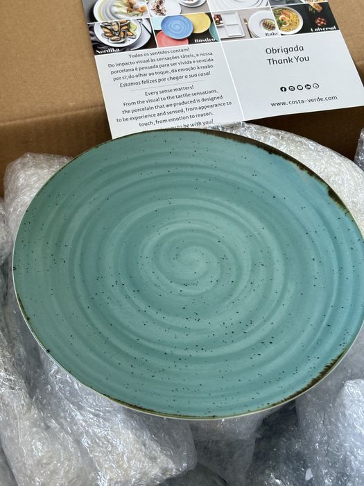 Conjunto de loica de 46 pecas Linha Rustico Costa Verde