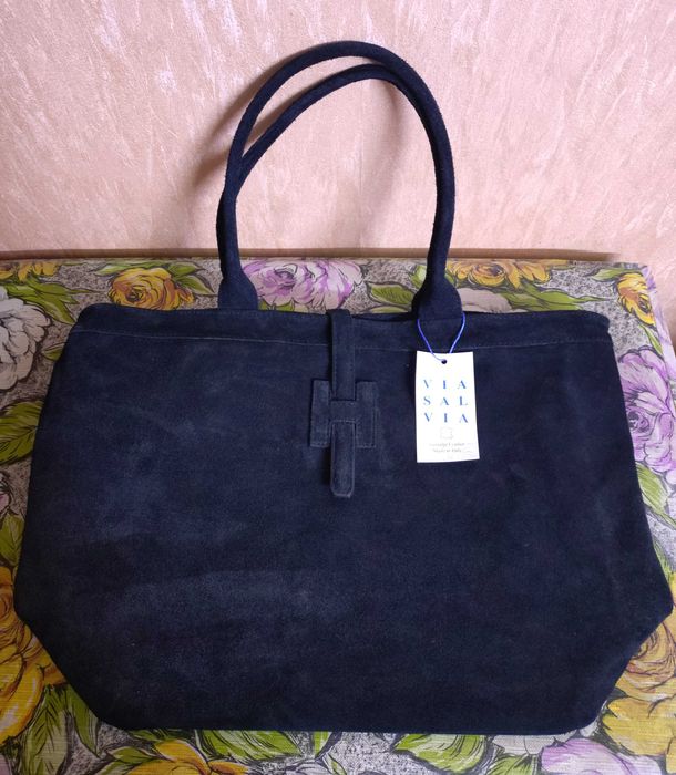 Шикарна сумка з натуральної замші італійського виробництва Vera Pelle