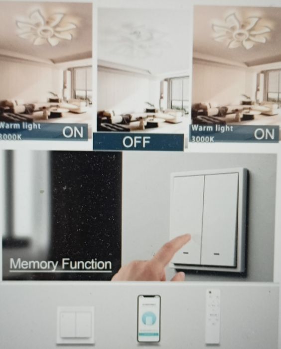 Nowa lamp sufitowa LED MYYCX 80w pilot i aplikacja 80cm 3 barwy swiatl