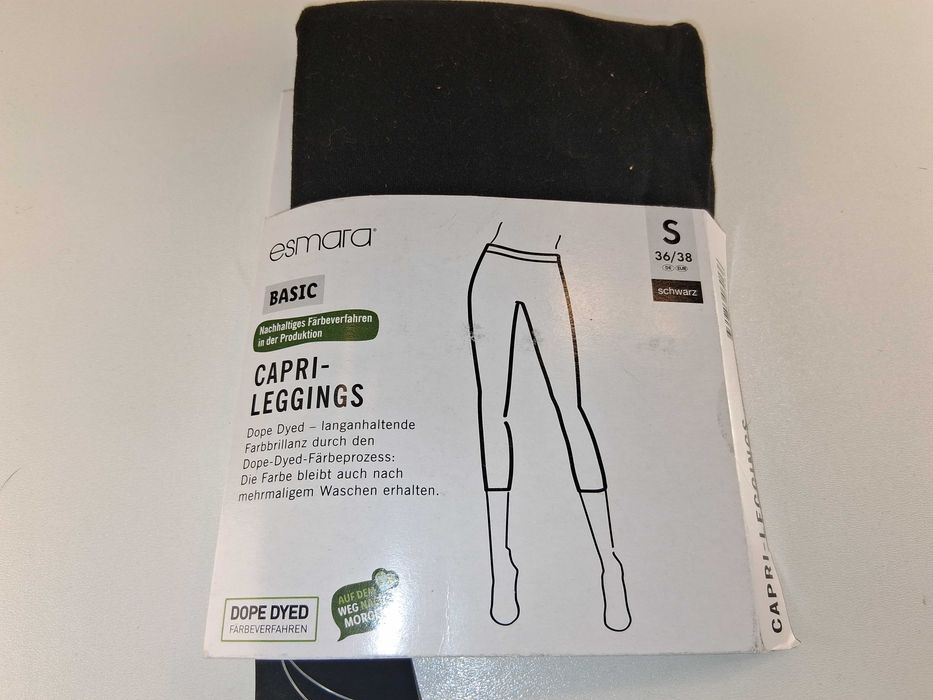 A278 Esmara Basic Capri Legginsy Damskie Czarne S 36/38