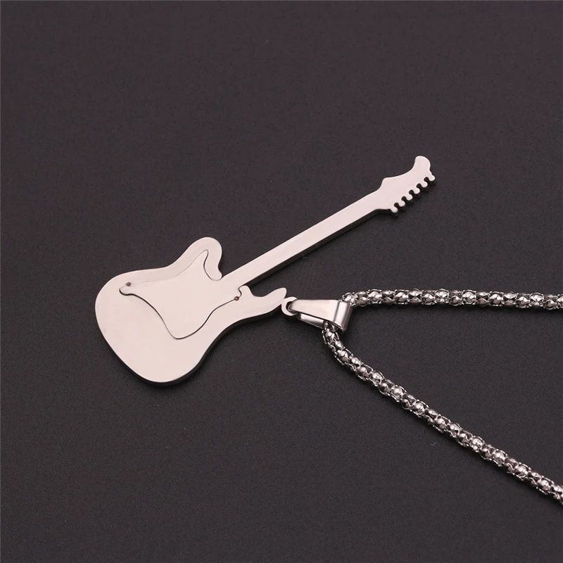 Wisiorek gitara FENDER i GIBSON z chirurgiczna 316L łańcuszek info opi