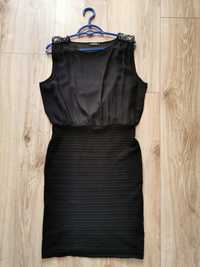 Mała czarna elegancka dopasowana sukienka Orsay