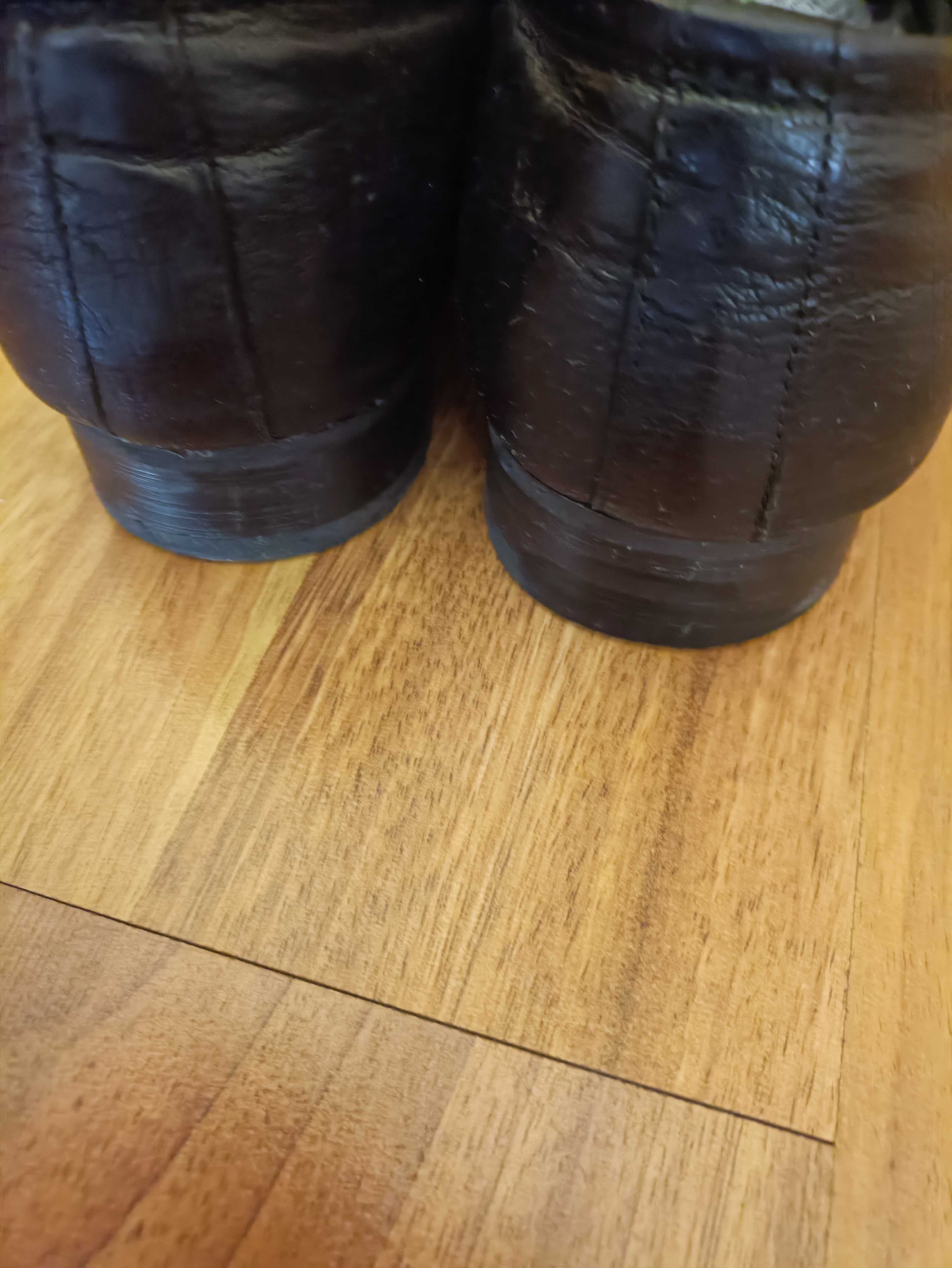 Кожаные мужские туфли черные 44 размер туфлі