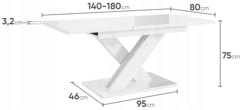Stół rozkładany 140/80 (180/80)