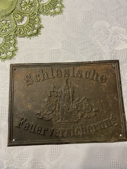 ubezpieczenie schlesien XIX wiek szyld śląsk Feuerversicherung