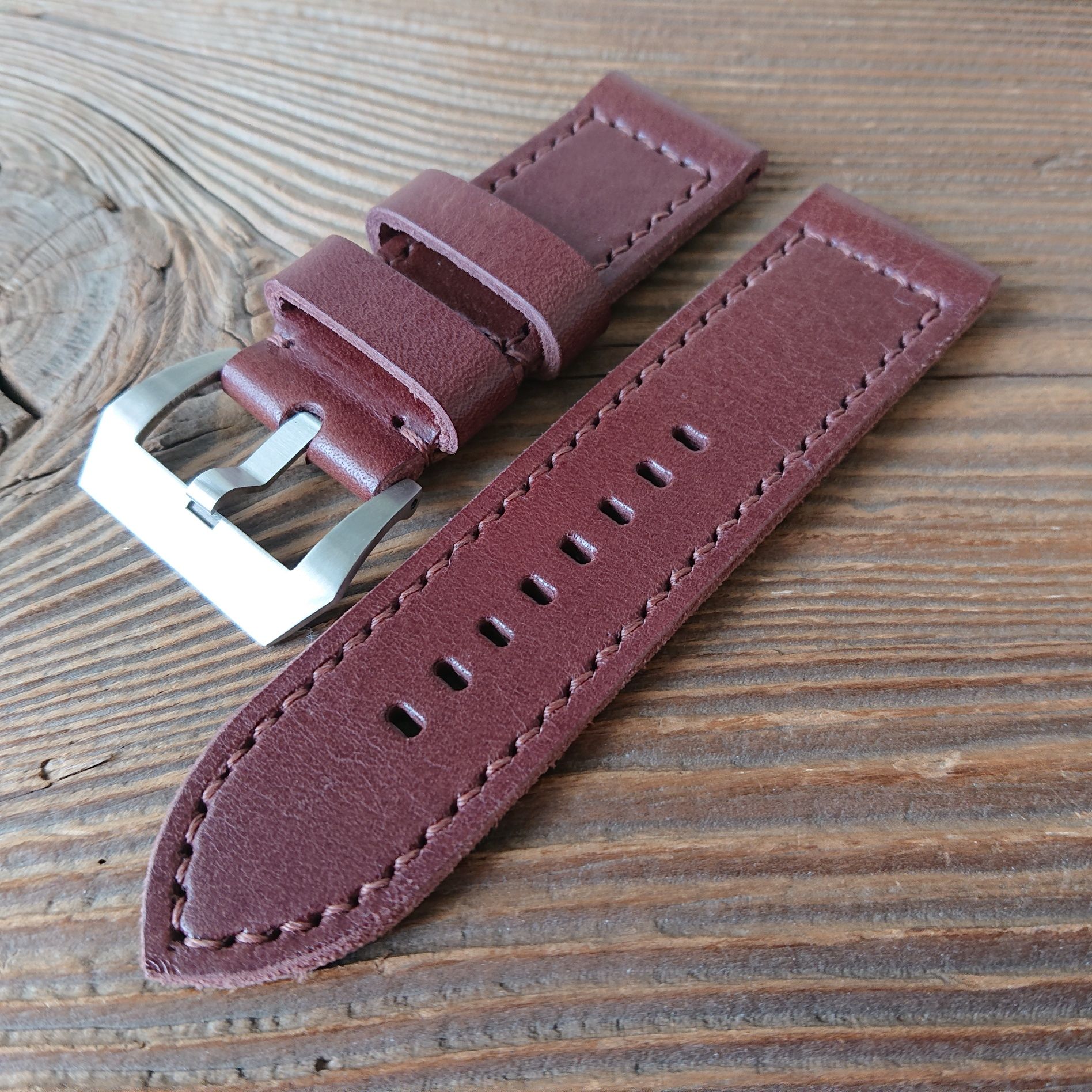 Pasek do zegarka 26 mm handmade skóra ręcznie robiony
