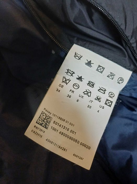 Płaszcz czarny zimowy puchowy Hugo Boss S 36 jak nowy