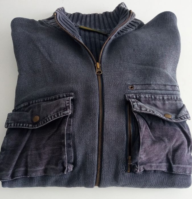 Casaco/Camisola de malha, muito quentinha , em azul - tamanho L