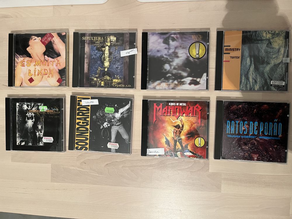 CDs manowar, ministry, ratos do porão, ena pa 2000