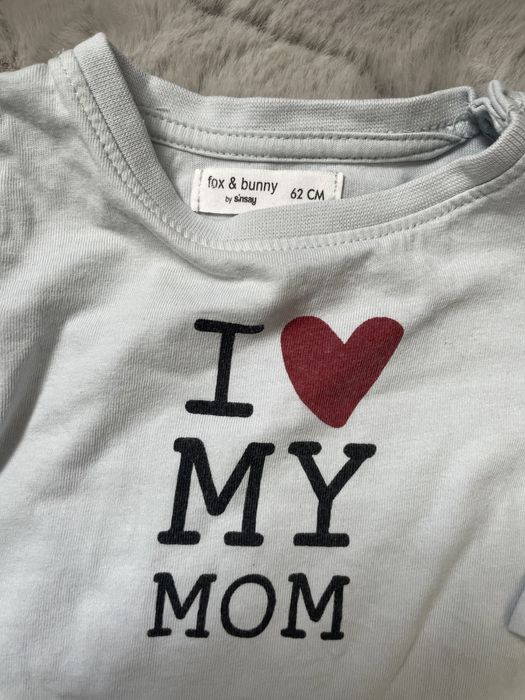 Koszulka z długim rękawem i love my mom Sinsay bawełna