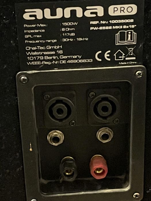 Glosniki estradowe auna 1500w 750 rms