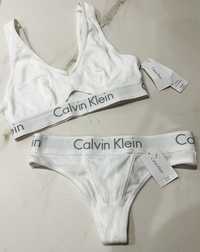 Komplet Calvin Klein biały góra M dół XS